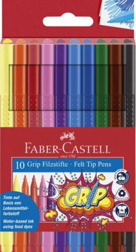 Huopakynä Faber-Castell Grip 10 väriä sarja