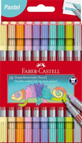 Huopakynä Faber-Castell kaksipäinen 10 pastellikynää