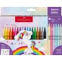 Huopakynä Faber-Castell yksisarvinen 18+6 väriä sarja