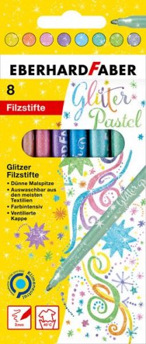Huopakynä Glitter pastelli 8 kpl
