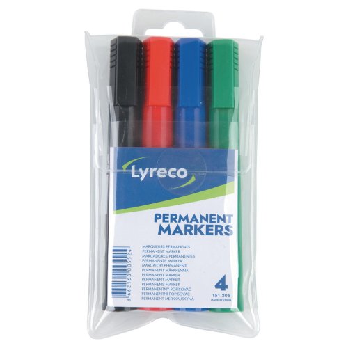 Huopakynä Lyreco pyöreä 1,1-2,8mm permanent värilajitelma 4kpl