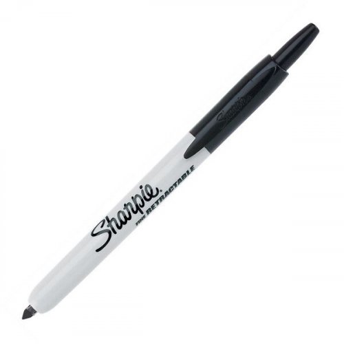 Huopakynä Sharpie Retractable 1,0mm musta pyöreä kärki