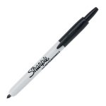 Huopakynä Sharpie Retractable 1,0mm musta pyöreä kärki 12kpl