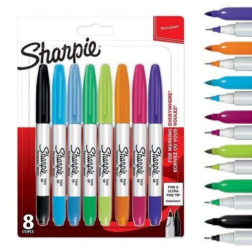 Huopakynä Sharpie Twin Tip 0,5/1,0mm 8 väriä pyöreä kärki