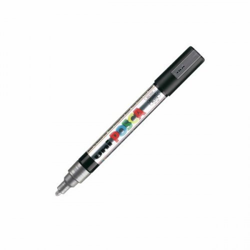 Huopakynä uni Posca Medium 1,8mm hopea pyöreä kärki (PC-5M )