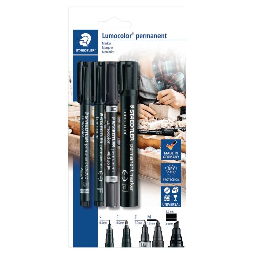 Huopakynälajitelma Staedtler 60bk musta blister 4kpl