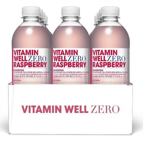 Hyvinvointijuoma Vitamin Well Zero Raspberry 12x0,5 l