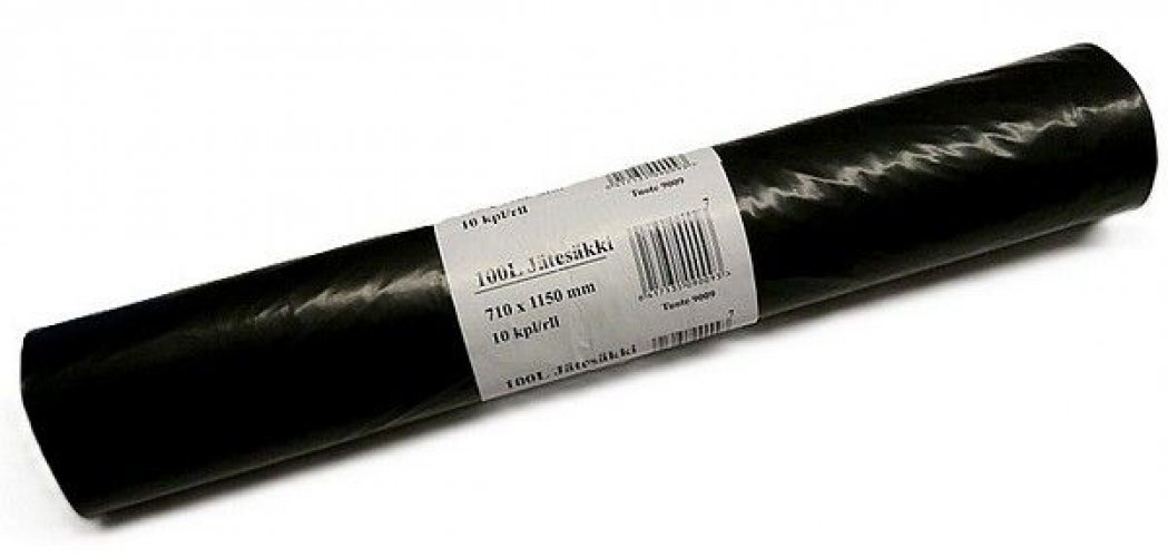Jätesäkki Eco LDPE 100L musta 710x1150mm 40mic
