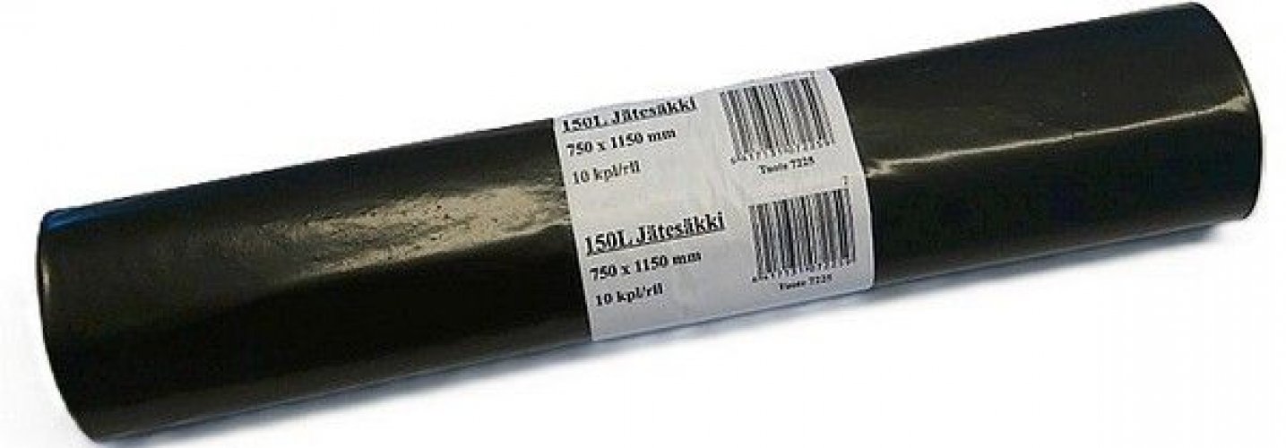 Jätesäkki Eco LDPE 150L musta 750x1150mm 50mic