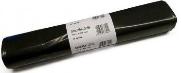 Jätesäkki Eco LDPE 200L musta 750x1400 55mic 10kpl