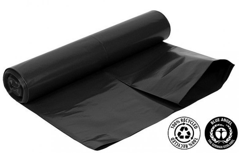 Jätesäkki xtraLDPE musta 125L 150L 750x1150mm 120mic