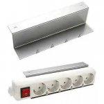 Jatkojohdon pidike hopea pöytälevyn alle