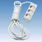 Jatkojohto 3-os/5m maadoitettu valkoinen