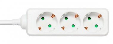 Jatkojohto 3-os/5m maadoitettu valkoinen