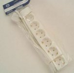 Jatkojohto 6-os/1,5m maadoitettu valkoinen