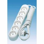 Jatkojohto 6-os/3m maadoitettu valkoinen