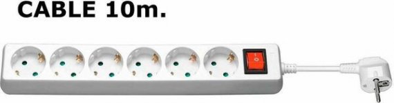 Jatkojohto 6-os/10m kytkimellä maadoitettu