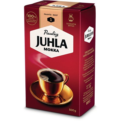 Juhla Mokka Kahvi 500 g suodatinjauhatus vaalea paahto suomalaisiin kahvihetkiin