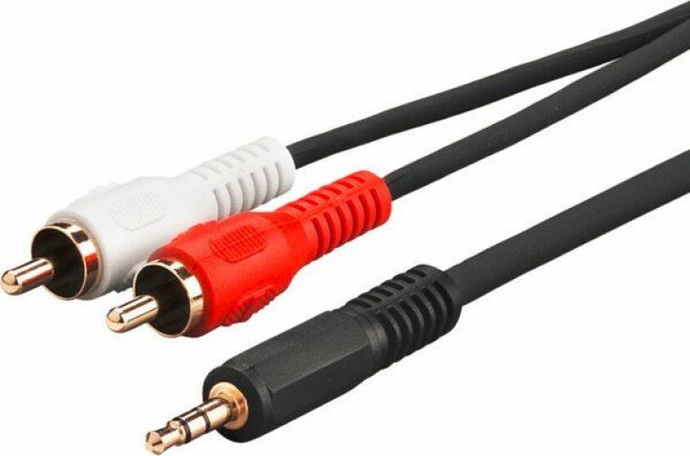 Kaapeli MicroConnect 3.5 mm-M/2x RCA-M stereo 5m