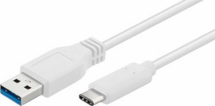 Kaapeli MicroConnect USB3.1 C - USB3.0 A 2m, valkoinen, M-M