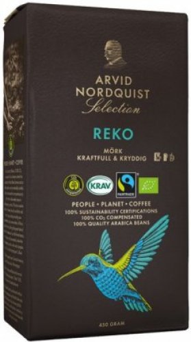 Kahvi REKO Reilu Kauppa luomu erittäin tummapaahto 450g