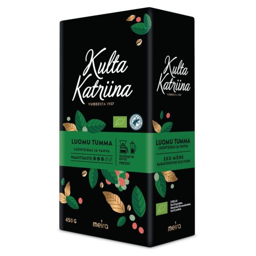 Kahvi Kulta katriina luomu suodatinjauhatus tumma paahto 450g