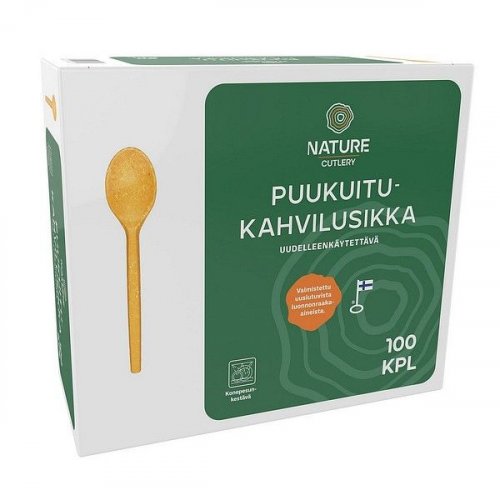 Kahvilusikka Nature Line puukuitu 13cm uudelleenkäytettävä