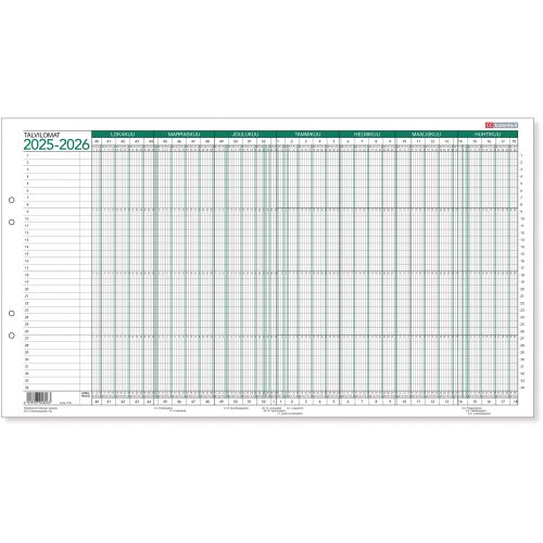 Lomavuosikalenteri Cc 2025-2026