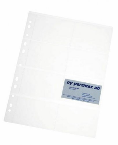 Kansiotasku a4 8-osainen (6x9cm) kortit/valokuvat kirkas PVC