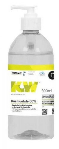 Käsihuuhde KW 80% 500ml pumppupullo