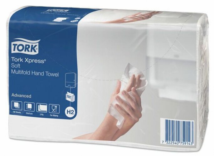 Käsipyyhe Tork Xpress H2 Advanced 2-krs valk