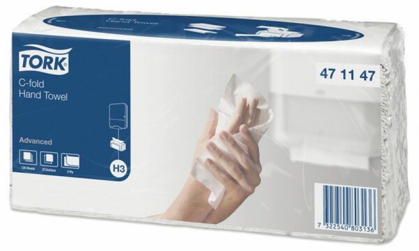 Käsipyyhe Tork H3 Advanced C-fold CjaCpakkaus 2-krs valkoinen