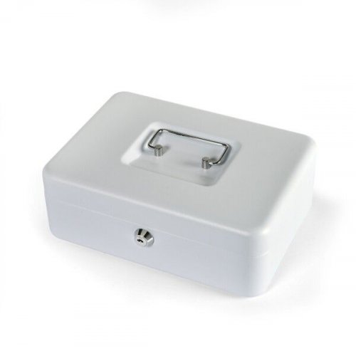 178010 Kassalipas Maxi valkoinen suurikokoinen turvallinen ja kestävä luja lukittava kassalipas jonka koko on 25x19x9cm. Toimitamme kassalippaita varastostamme vain parin päivän toimitusajalla.