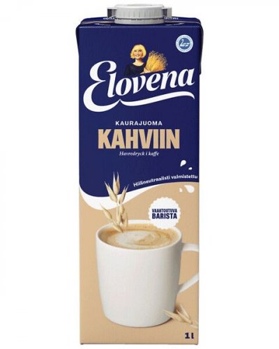 Kaurajuoma Elovena kahviin gluteeniton UHT 1L