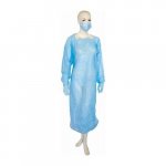 Kertakäyttöesiliina CPE-muovi hihallinen sininen 140x200cm 20 kpl/pkt