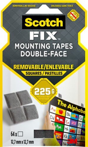 Kiinnityspalat 3M Scotch vaahtomuovi 12,7x12,7mm