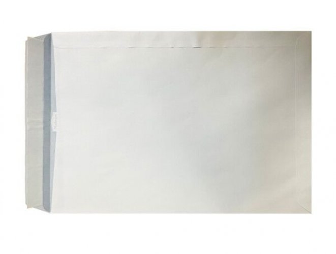 Kirjepussi B4 valkoinen 250x353mm tarrasuljenta