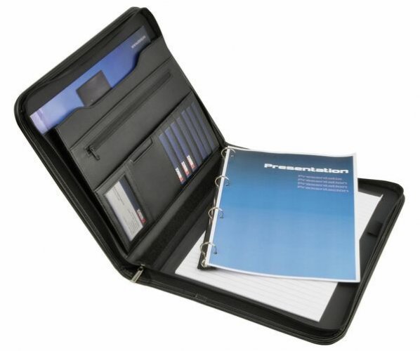 Kokouskansio Desq A4 musta kahvat+vetoketju