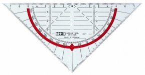 Kolmioviivain Möbius+Ruppert 16cm geokolmio ilman kahvaa