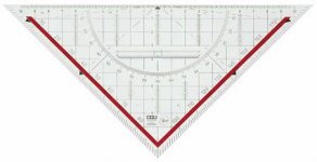 Kolmioviivain Möbius+Ruppert 22cm geokolmio kahvalla