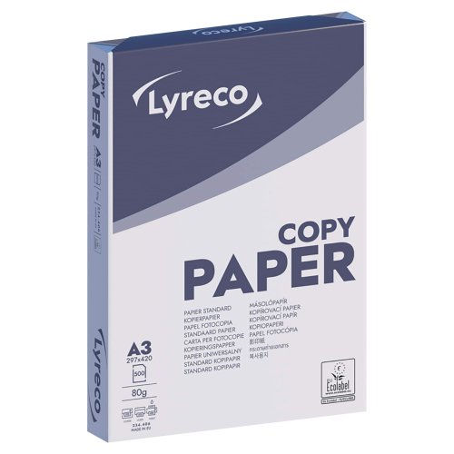 Kopiopaperi A3 80g Lyreco budget arkistokelpoinen