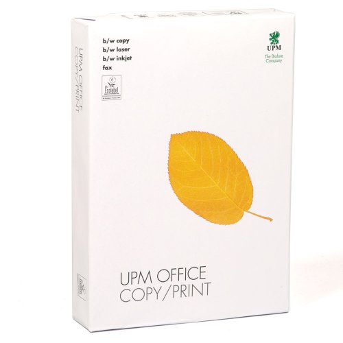 Kopiopaperi A4 80g UPM Office valkoinen paperi riisi, jossa on 500 paperiarkkia