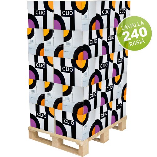Kopiopaperi lava 48 laatikkoa 240 riisiä A80 80g Clio jätti lava 