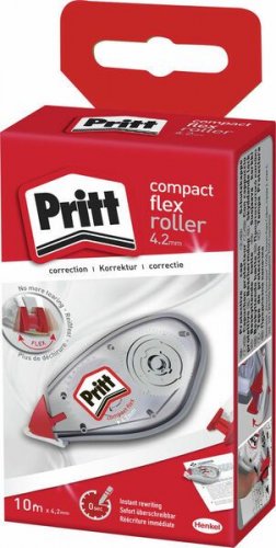 199040 Korjausrolleri Pritt Compact on siro pienikokoinen kestävä ja ergonominen ympäristöystävällisesti kierrätysmuovista valmistettu 4,2mm leveä korjausrolleri. Katso muitakin korjausrollereita verkkokaupastamme.