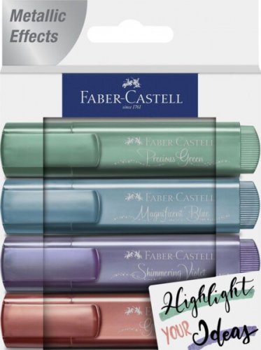 Korostuskynä Faber-Castell Metallic 4 värisrj.