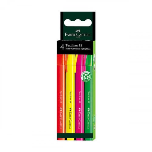 Korostuskynä Faber-Castell Textliner 38 4 väriä/sarja