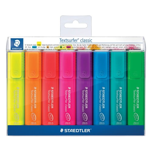 Korostuskynä Staedtler textsurfer rainbow viisto 1-5mm värilaj. 8kpl