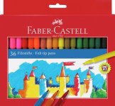 Kuitukärkikynä Faber-Castell 36 väriä pahvikotelossa