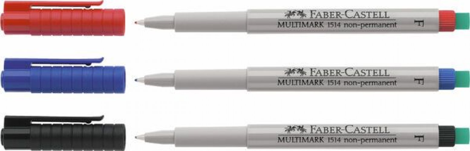 Kuitukärkikynä multimark Faber-Castell Fine musta vesiliukoinen