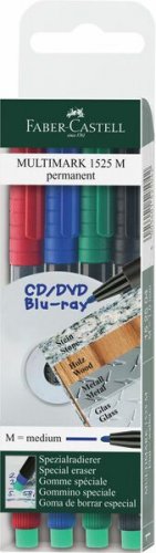 Kuitukärkikynä multimark Faber-Castell Medium permanent 4-sarja